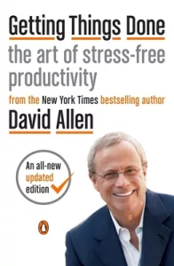 Cover of Getting Things Done by David Allen, showing clean typography and a professional layout focused on stress-free productivity.